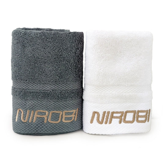 NIROBI Gym towels Grey and white